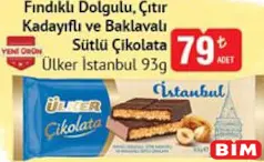 ÜLKER FINDIKLI DOLGULU ÇITIR KADAYIFLI VE BAKLAVALI SÜTLÜ ÇİKOLATA